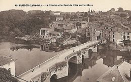 CARTE POSTALE ORIGINALE ANCIENNE : CLISSON LA TRINITE LE PONT DE VILLE SUR LA SEVRE ANIMEE LOIRE ATLANTIQUE (44) - Clisson