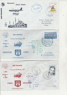 PREMIERS VOLS DIVERS AIR FRANCE - LOT DE  4 LETTRES -ANNEE 1966-74 -75 - 1960-.... Covers & Documents