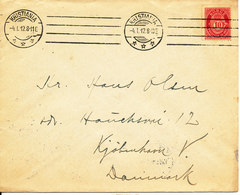 Norway Cover Sent To Denmark Kristiania 4-1-1912 Single Franked - Brieven En Documenten