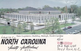 CARTOLINA - POSTCARD - STATI UNITI - RADIO AMATORI - NORTH CAROLINA - STATE LEGISLATIVE  BUILDINGH - Raleigh