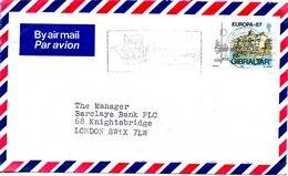 GIBRALTAR. N°530 De 1987 Sur Enveloppe Ayant Circulé. Architecture Moderne. - 1987