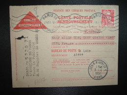 CPR TP M. DE GANDON 15F OBL.MEC.2 IV 51 PARIS 59 + OBL.3-4 1951 LAON RP ANNEXE 1 AISNE (02) - Tarifs Postaux