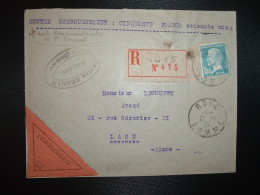 LR CR TP PASTEUR 1F50 OBL.21-11 27 ROYE SOMME (80) Gaston BEGUIN Huissier - Postal Rates