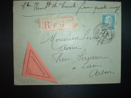 LR CR TP PASTEUR 1F50 OBL.4-12 28 PARIS 116 + Paul FLAHAUT Huissier - Postal Rates