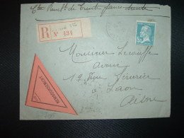 LR CR TP PASTEUR 1F50 OBL.3-10 29 PARIS 116 + Paul FLAHAUT Huissier - Postal Rates