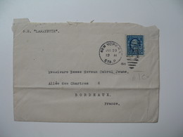 Lettre Perforé   Perfin    AICO  American Trading Company   S.S. Lafayette  1929    New York Pour La France - Perfins