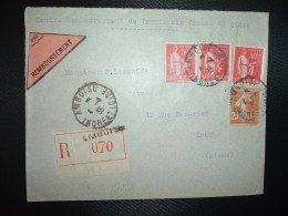 LR CR TP PAIX 50c X3 + SEMEUSE 25c OBL.4-4 35 AMBOISE INDRE ET LOIRE (37) - Tarifs Postaux