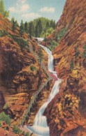 Colorado Pikes Peak Region Seven Falls South Cheyenne Canon 1948 Curteich - Colorado Springs