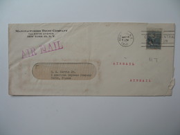 Lettre Perforé    Perfin   MT   Manufactures Trust Company    New York    To France   1950 - Zähnungen (Perfins)