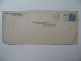 Lettre Perforé    Perfin     PRR    The Pennsylvania Railroad  Company   Philadelphia To France    1950 - Zähnungen (Perfins)