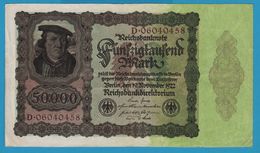 DEUTSCHES REICH 	50000 Mark 19.11.1922	# C.05899621 P# 80 Bürgermeister Brauweiler - 50.000 Mark