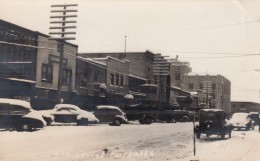 Fairbanks Alaska, 2nd Street Scene, Autos, WWII SeeBee Message Home, C1940s Vintage Real Photo Postcard - Fairbanks