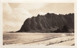 Oahu Island Hawaii, 'Headlands On Road Around Oahu' Bay At Kahana, C1930s/40s Vintage Real Photo Postcard - Oahu