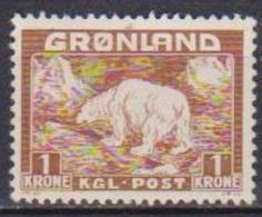 GROENLANDIA  1938 RE CRISTIANO X E ORSO UNIF. 9 MLH VF - Ungebraucht