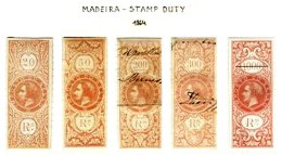 MADEIRA, Stamp Duty, PB 1/5, */o M/U, F/VF, Cat. € 160 - Ungebraucht