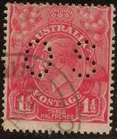 AUSTRALIA 1926 1 1/2d KGV OS SG O90 U #AIO462 - Dienstmarken