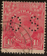 AUSTRALIA 1926 1 1/2d KGV OS SG O90 U #AIO462 - Oficiales