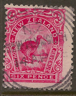 NZ 1898 6d Kiwi Reduced P14x13 SG 380 U #AIP141 - Used Stamps