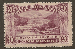 NZ 1898 9d Pink Terrace P14 SG 326 HM #AIP133 - Unused Stamps