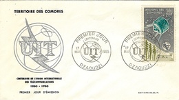 1965-  1er Jour D'émission " Centenaire De L'U I T  "  Poste Aérienne 50 F. - Lettres & Documents