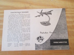 Rare : NOTICE DE MONTAGE Années 60 Pour Maquette Plastique AEROS : FOUGA MAGISTER - Airplanes