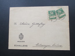 Schweiz 1921 Brief / Vericherungsschein Receveur Echallens Nach Estrayer Le Lac - Lettres & Documents