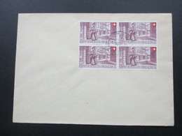 Schweiz 1949 Nr. 525 Als 4er Block! Pro Patria. Blankoumschlag - Storia Postale