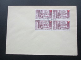 Schweiz 1949 Nr. 525 Als 4er Block! Pro Patria. Blankoumschlag - Briefe U. Dokumente