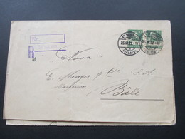 Schweiz Brief 1922 Formular Doppelt Verwendet! R-Brief. Double Du Commandement De Payer. Monthey - Covers & Documents