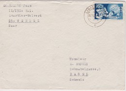 SARRE 1950 LETTRE DE LEBACH - Covers & Documents