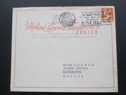 Schweiz Brief 1932 Apollo Modern Cinema Theater Zürich. Cineastik - Cartas & Documentos