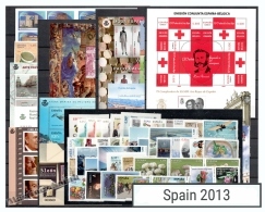 Complete Year Set Spain 2013 - 49 Values + 18 BF + 1 Booklet - Yv. 4450-4541/ Ed. 4763-4837, MNH - Ganze Jahrgänge