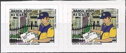 BRAZIL - PAIR DEFINITIVES: THE LETTER (SELF-ADHESIVE) 2009 - MNH - Nuovi