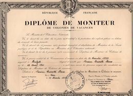 VP11.918 - 1959 - HOULGATE X CAEN - Diplôme De Moniteur De Colonies De Vacances Mr P. DUCROTTE - Diplomas Y Calificaciones Escolares