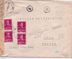 ROUMANIE - LETTRE RECOMMANDEE POUR LYON FRANCE 1942 AVEC CACHETS CENSURE - Lettres 2ème Guerre Mondiale