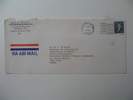 Lettre Perforé    Perfin   W  Food Research Institute University Of Winconsin  By Air Mail   To France    1983 - Zähnungen (Perfins)