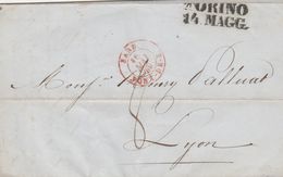 Cachet D'entrée SARD/PONT-D-B Sur Lettre De Torino 1849 - Entry Postmarks