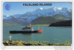 Falkland Islands,  FLK5A, £5, RRS Bransfield, Ship, 5CWFA . - Falkland Islands