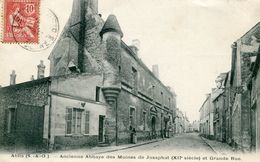 Ablis Ancienne Abbaye Des Moines De Josaphat Et Grande Rue Circulee En 1904 - Ablis