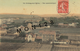 CROISSY SUR SEINE (78)  VUE PANORAMIQUE (carte Toilée) - Croissy-sur-Seine