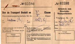 VP11.930 - MILITARIA -1950 - Autriche - Bon De Transport Par Chemin De Fer Caporal LAVEDRIME - Sonstige & Ohne Zuordnung