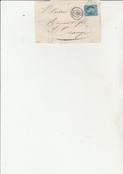 LETTRE AFFRANCHIE N° 22 TB  CACHET A DATE - NIMES  7 NOV 1865 - 1849-1876: Periodo Classico