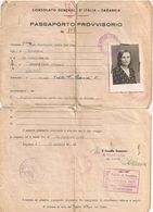 Passaporto Provvisorio Per Solo Rimpatrio Per Esule Fiumano (Giovanna Vrh ) Da Consolato Italiano A Zagabria - 1948 - Marcofilía