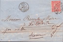 GRANDE BRETAGNE - LETTRE POUR AZILLE FRANCE BEAU CACHET 12 - Briefe U. Dokumente