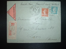 LR CR TP PASTEUR 1F50 + SEMEUSE 25c OBL.29-8 32 PARIS 116 - Tarifs Postaux