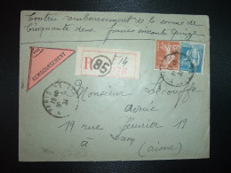 LR CR TP PAIX 1F50 + SEMEUSE 25c OBL.30-3 34 PARIS 85 - Tarifs Postaux