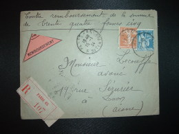 LR CR TP PAIX 1F50 + SEMEUSE 25c OBL.15-1 34 PARIS 85 - Posttarife