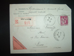 LR CR TP PAIX 1F75 OBL.30-5 33 NOGENT LE ROTROU EURE ET LOIR (28) A. THIBOUT Huissier - Posttarife