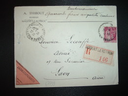 LR CR TP PAIX 1F75 OBL.14-5 34 NOGENT LE ROTROU EURE ET LOI (28) A. THIBOUT Huissier - Postal Rates