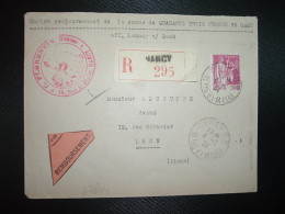 LR CR TP PAIX 1F75 OBL.4-7 34 NANCY RP MTHE ET MELLE (54) C. FLORENTIN Huissier - Postal Rates